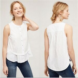 Anthropologie Meadow Rue Ruffle Hem Tank Top